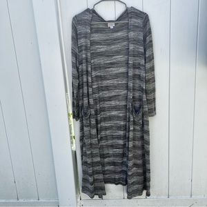 LuLaRoe Medium Gray Ombre Long Duster Cardigan